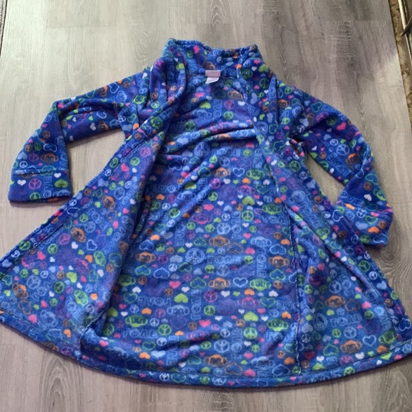 Blue pink smiley bath robe with no robe string - Picture 2 of 2